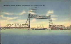 Memorial Bridge Between Portsmouth N. H. And Kittery Me New Hampshire Postcard Postcard