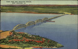 Fort Pike And Rigolets Bridge New Orleans, LA Postcard Postcard