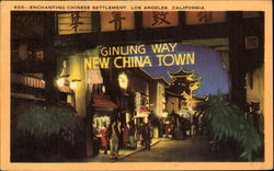 Enchanting Chinese Settlement Los Angeles, CA Postcard Postcard