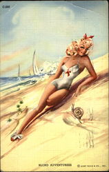 Blond Adventuress Swimsuits & Pinup Postcard Postcard