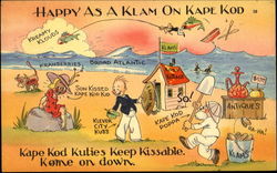 Happy As A Klam On Kape Kod Cape Cod, MA Postcard Postcard