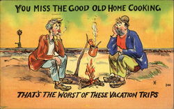 You Miss The Good Old Home Cooking Postcard