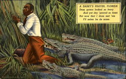 A Darky's Prayer Florida Black Americana Postcard Postcard