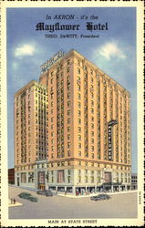 Mayflower Hotel, Main At State Street Akron, OH Postcard Postcard