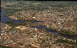 Lewiston-Auburn Aerial View Maine Postcard Postcard