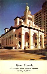 Gesu Church, N. E. 1st Avenur and 2nd Street Miami, FL Postcard Postcard