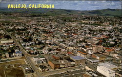 Aerial Of Busy Vallejo California Postcard Postcard