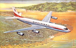 Dc-8 Fan Jet Over San Francisco Postcard