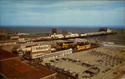 Steeple Chase Pier And Steel Pier Postcard