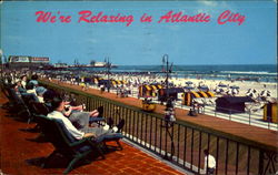 We're Relaxing In Atlantic City New Jersey Postcard Postcard