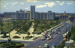 The Parkway With The Atlantic City High School Postcard