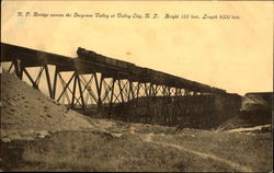 N. P. Bridge Across The Sheyenne Valley Valley City, ND Postcard Postcard