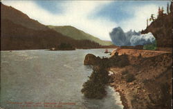 Columbia River And Cascade Mountains On The North Bank Road Railroad (Scenic) Postcard Postcard