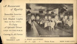 A Restaurant Of Quality, 71 West 23rd Street New York City, NY Postcard Postcard