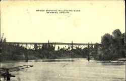 Bridge Spanning Willamette River Newberg, OR Postcard Postcard