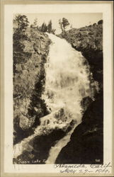 Susie Lake Falls Fallen Leaf, CA Postcard Postcard