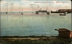 Steamer Landing And Yachts Rocky Point, RI Postcard Postcard