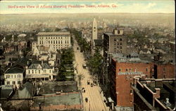 Bird's Eye View Of Atlanta, Peachtree Street Postcard