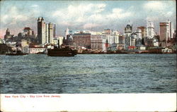 Sky Line From Jersey Postcard