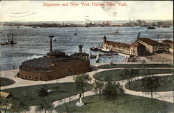 Aquanum And New York Harbor Postcard Postcard