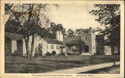 Episcopal Church And Parish House Needham, MA Postcard Postcard