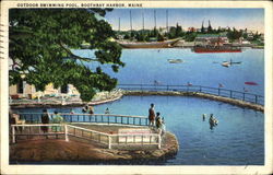 Outdoor Swimming Pool Postcard