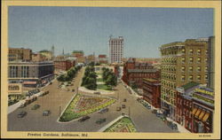 Preston Gardens Baltimore, MD Postcard Postcard