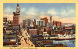 Light Street And Wharves Baltimore, MD Postcard Postcard