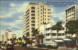 Exclusive Ocean Front Hotels, 61st St. on Collins Ave. Miami Beach, FL Postcard Postcard