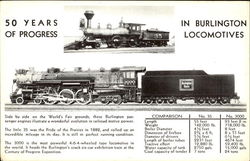 In Burlington Locomotives Trains, Railroad Postcard Postcard