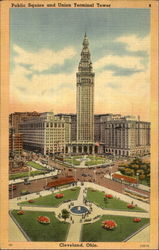 Public Square And Union Terminal Tower Cleveland, OH Postcard Postcard