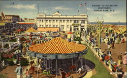 Kiddies Playland And Boardwalk Asbury Park, NJ Postcard Postcard