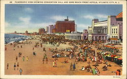 Panoramic View Showing Convention Hall And Some Beach Front Hotels Postcard