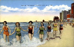 Fun On The Beach Atlantic City, NJ Postcard Postcard