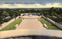 Sunken Garden Will Rogers Memorial Postcard