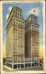 Nissen Building, Coner West Fourth and Cherry Streets Winston-Salem, NC Postcard Postcard