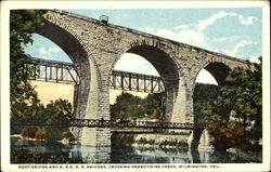 Footbridge And R. & O. R. R. Bridges Wilmington, DE Postcard Postcard