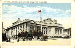 Public Library, 42nd and 5th Ave. Postcard