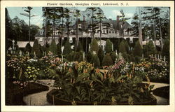 Flower Gardens, Georgian Court Lakewood, NJ Postcard Postcard