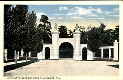 Arch Gate, Georgian Court Lakewood, NJ Postcard Postcard