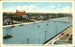 View Of Wesley Lake And Ocean Grove Showing Auditorium New Jersey Postcard Postcard