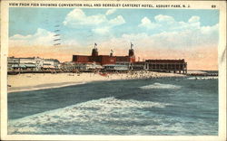 View From Pier Showing Convention Hall And Berkeley Carteret Hotel Asbury Park, NJ Postcard Postcard