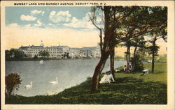 Sunset Lake And Sunset Avenue Postcard