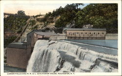 Lower Falls And R. R. & L. Co's Power House Postcard