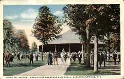 Going To The Post Paddock, Saratoga Race Track Postcard