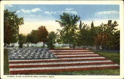 Floral Flag, Gladwin Park Detroit, MI Postcard Postcard