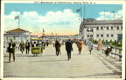 Boardwalk At Natatorium Asbury Park, NJ Postcard Postcard