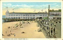 Boardwalk And Casino Asbury Park, NJ Postcard Postcard