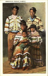 Seminole Indian Family Native Americana Postcard Postcard