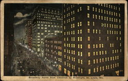 Broadway North Form Chestnut By Moonlight St. Louis, MO Postcard Postcard